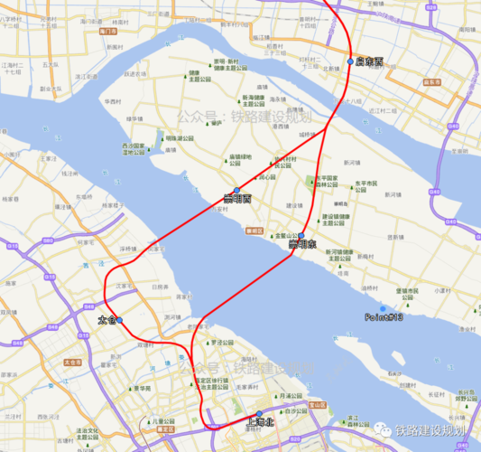 北沿江高铁经崇明岛过江通道,北支采用桥梁形式,南支采用隧道形式.