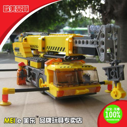 兼容乐高开智拼插积木工程系列8045城市建筑吊车吊臂车工程车