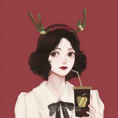 可爱红色系新年迪士尼公主头像 /闺蜜可用_女生头像