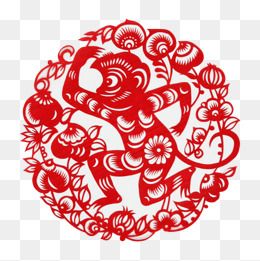 剪纸小猴子图片素材