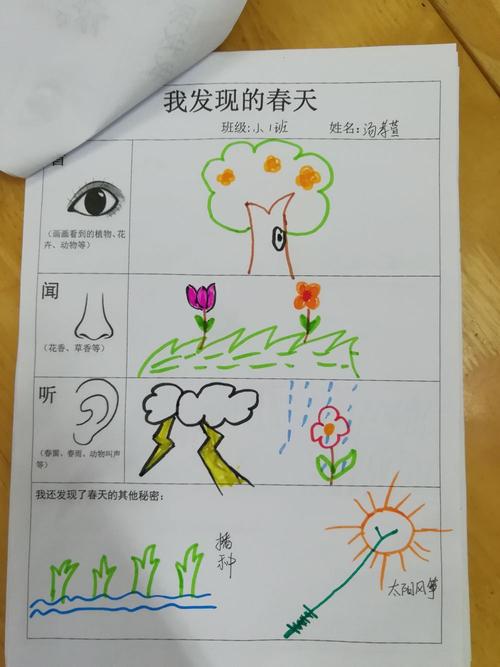 在即将进入主题的时候,我们根据孩子的兴趣,设计了关于春天的调查表