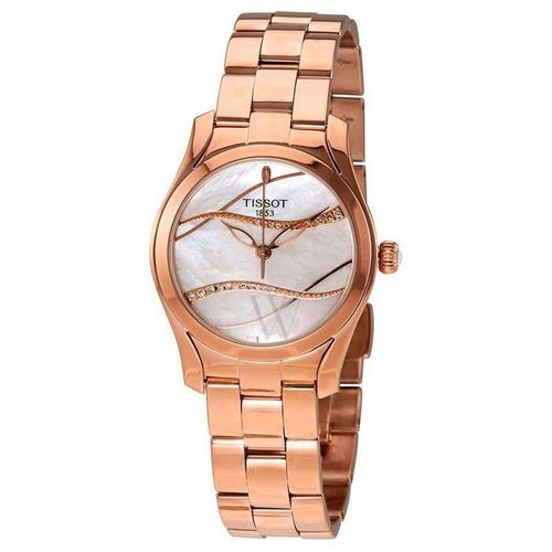 天梭tissot瑞士手表新款twave海浪系列时尚小清新淑女风钢带石英表女