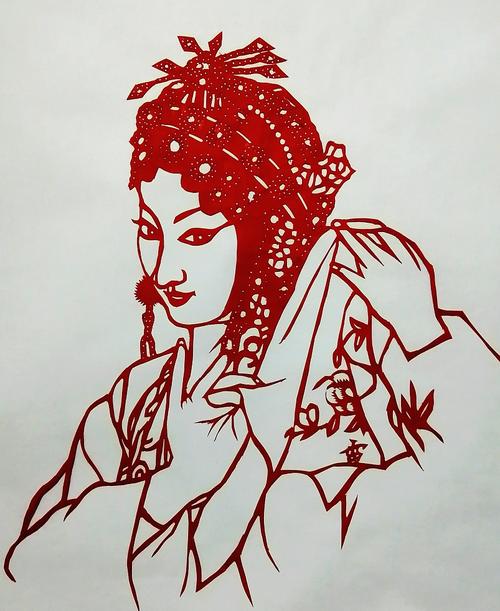 美青衣 俏花旦_剪纸