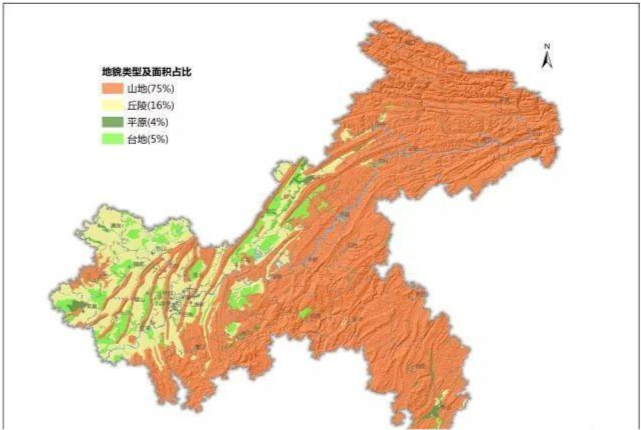 山,东部及东南部分布着巫山,七山和武陵山,南部斜贯有大娄山等山脉