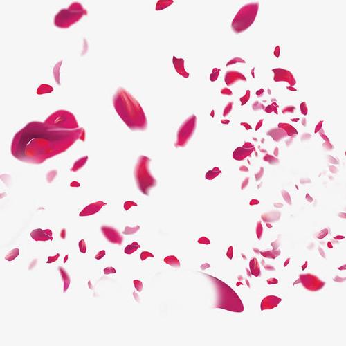 红色清新旋转花瓣漂浮素材
