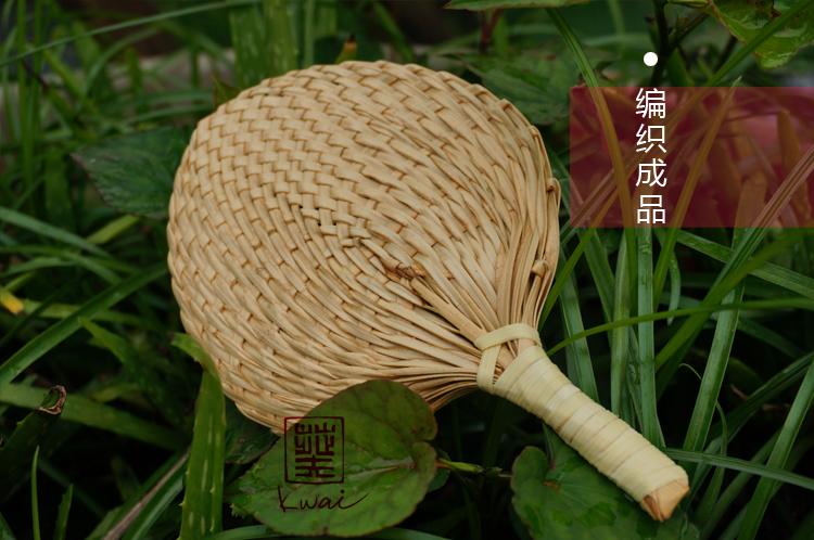 炫丽彩虹手钩花蒲葵扇(绿色)