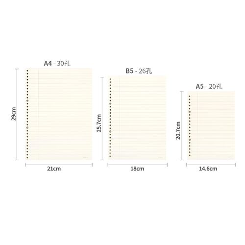 道林活页替芯a5|b5|a4-80页笔记本单词注解内页芯日程计划活页纸