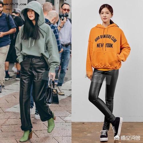 下身搭配黑色破洞裤显瘦还洋气卫衣配破洞裤卫衣配烟管裤带是职场时髦