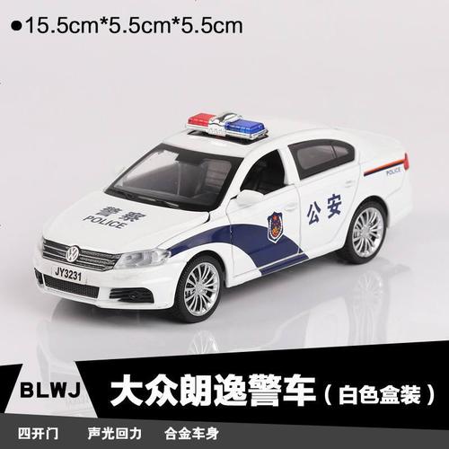适用大众朗逸公安110警车模型儿童玩具汽车仿真132特警合金车模4开