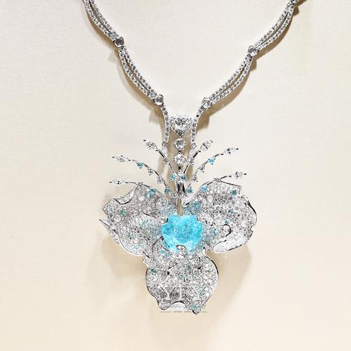 【赫铭珠宝】帕拉伊巴豪华镶嵌套链 高级珠宝定制 宝石镶嵌加工