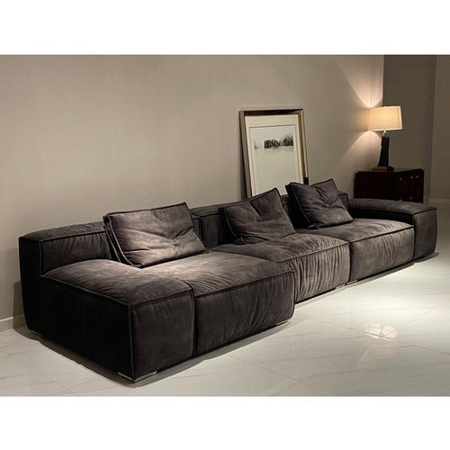 livingdivani懒人现代进口绒布布艺三人位北欧羽绒创意个性沙发