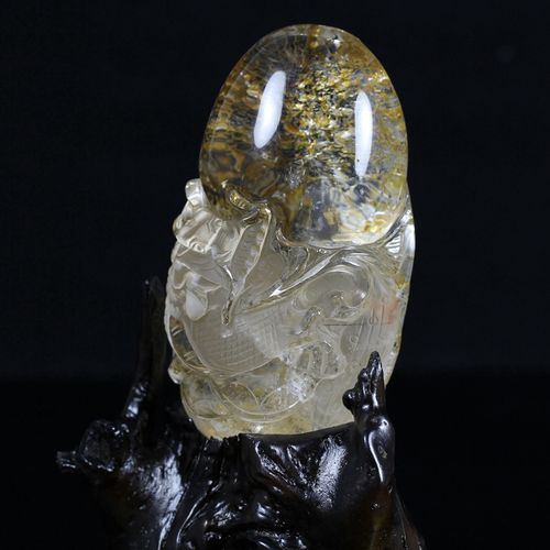 【芊云珠宝】 天然水晶 顶级奢华白水晶摆件 螭龙 462