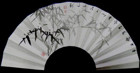 兰竹扇面