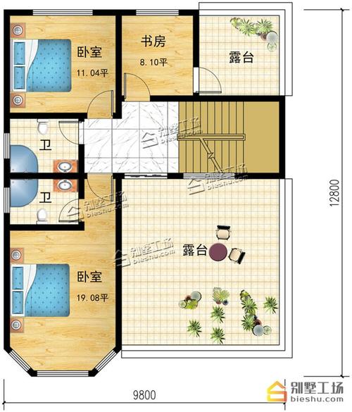 120平农村房子设计图,6个卧室大露台豪华配置