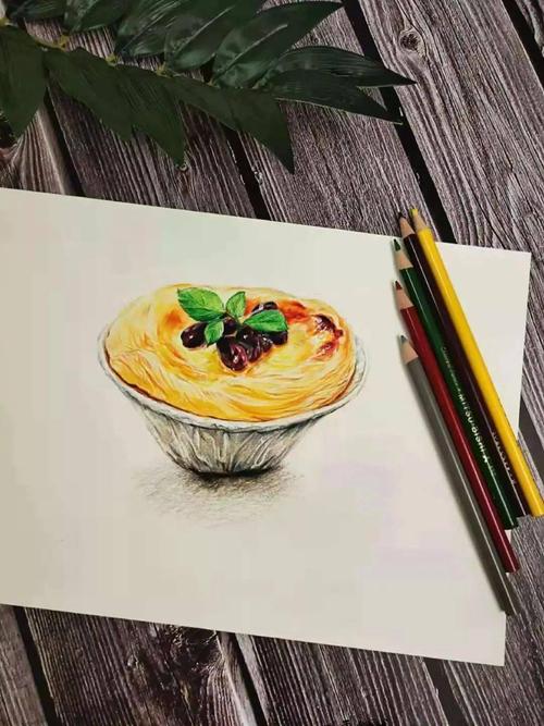 唯时光与美食不可辜负 今天来画个蜜豆蛋挞吧