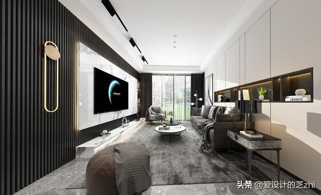 电视背景墙┃轻奢风设计图精简元素简洁又高级