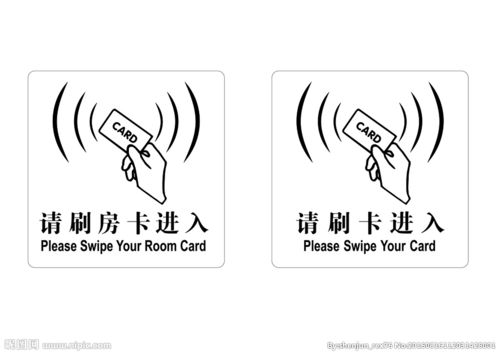 门禁刷卡进入提示牌设计图__公共标识标志_标志图标