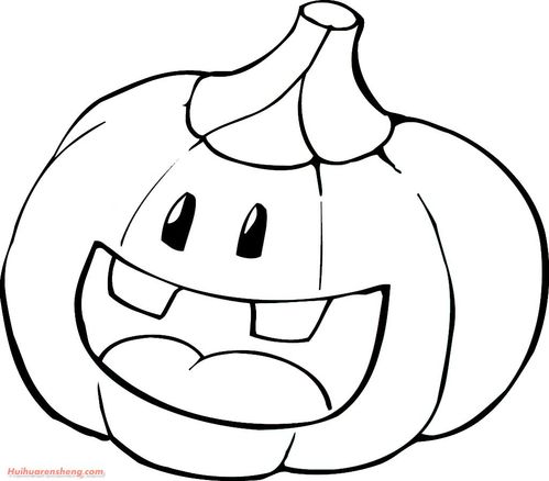 3张西方节日万圣节南瓜面具简笔画2