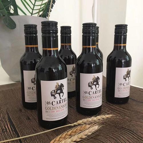 新货卡特尔金骑士小瓶葡萄酒法国原酒进口红酒干红葡萄酒187ml*6