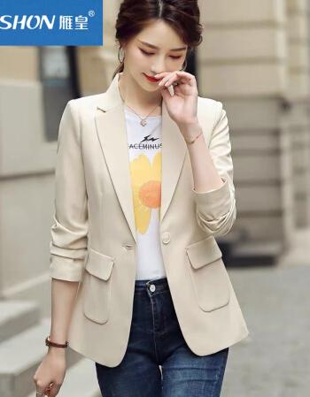 西装外套女韩版设计感小衫气质修身小个子女士西服上衣雁皇搭配米色m