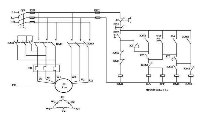 求 双速交流异步电动机自动变速控制电路的工作原理,请详细解答,在线