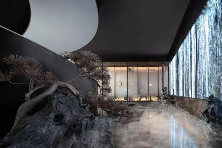 空间融入东方美学意境设计的中餐厅仿佛在山间用餐