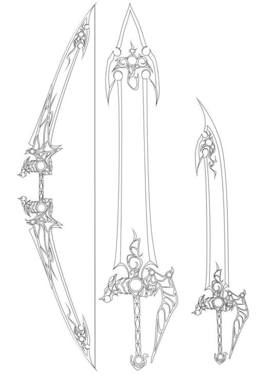 分享一组帅气的武器绘画素材,参考练习! #绘画学习