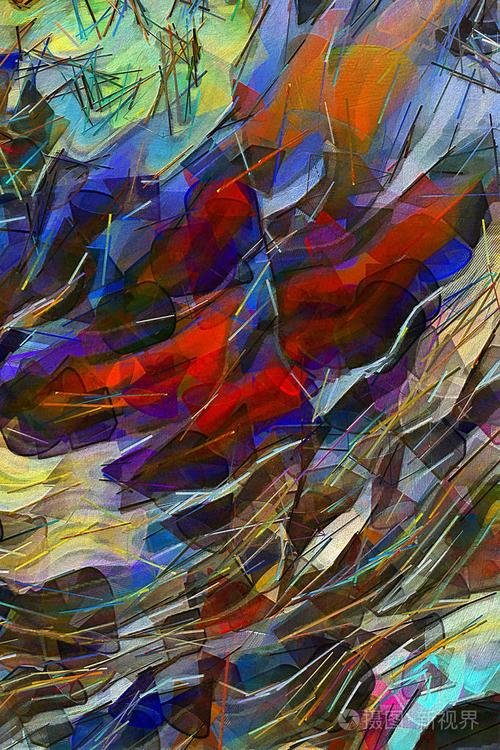 油画抽象背景的时尚印象派风格.设计工作的手工绘制图案.