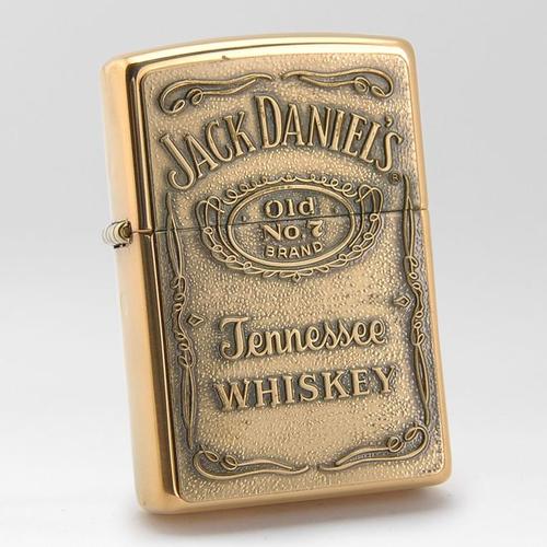 原装zippo打火机正品 金色zippo杰克丹尼纯铜 254bjd428 贴章正版