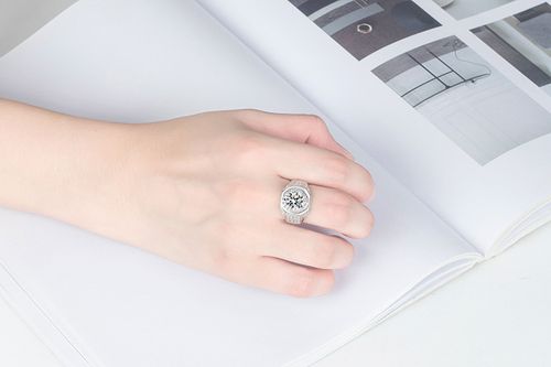 群镶满钻魅力男戒 欧美镀铂金男霸气戒指时尚2克拉椭圆钻戒男戒子