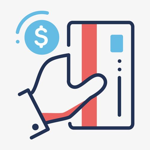 彩色手绘刷卡元素