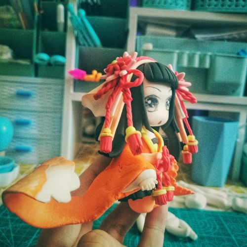粘土收工制作鲤鱼精