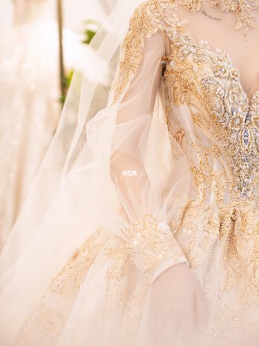 复古宫廷风金色婚纱,特别适合女王气质的你婚纱大多数