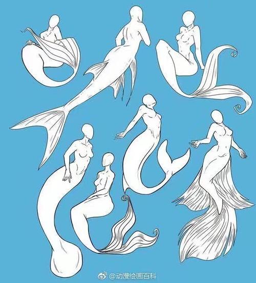 人鱼,鲛人,尾画法