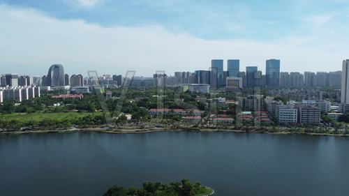 海口红城湖国兴大道cbd_3840x2160_高清视频素材下载