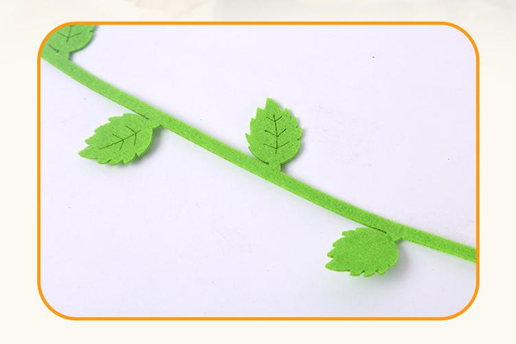 不织布一米柳叶墙饰贴 创意手工diy不织布墙贴幼儿园教室装饰材料