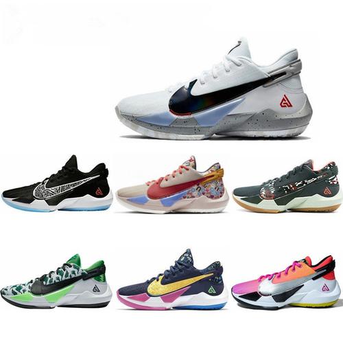 新款字母哥2代篮球鞋黑白白水泥zoom双气垫1雄鹿白金耐磨战靴 字母哥2