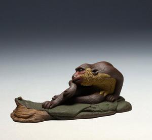 宜兴紫砂壶 紫砂摆件 紫砂茶宠(朱亚军 凝猴)茶玩 文玩 收