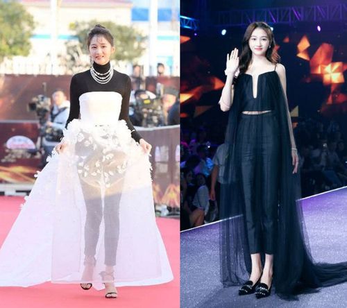 关晓彤又在透视纱裙里配裤子!第1次被无情吐槽,第2次却美成焦点