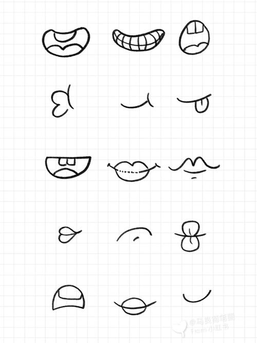 简笔画|嘴的画法卡通插画人物五官教程临_简笔画_教程