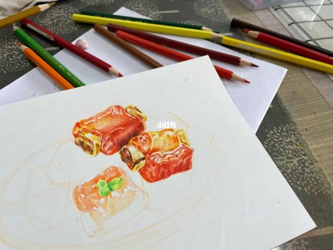 彩铅绘画之糖醋排骨_彩铅_糖醋排骨_绘画_彩铅画_辉柏嘉怎么样_手绘
