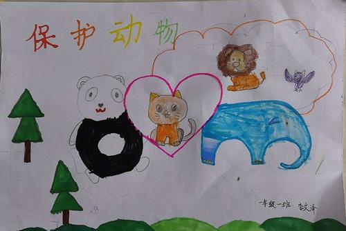 敬畏生命,保护野生动物——榆林高新小学一年级一班手抄报