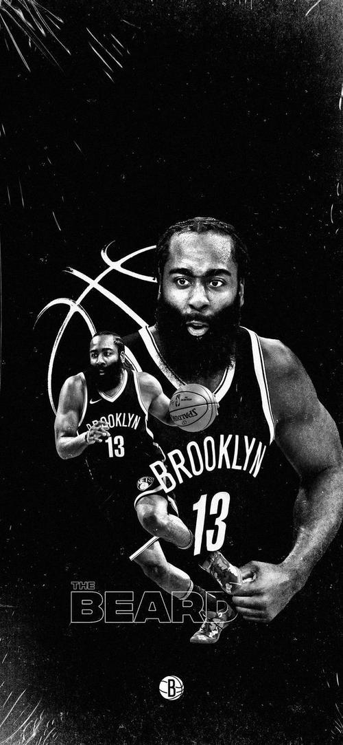 球迷福利!篮网官方发布kd哈登的手机壁纸与球迷分享