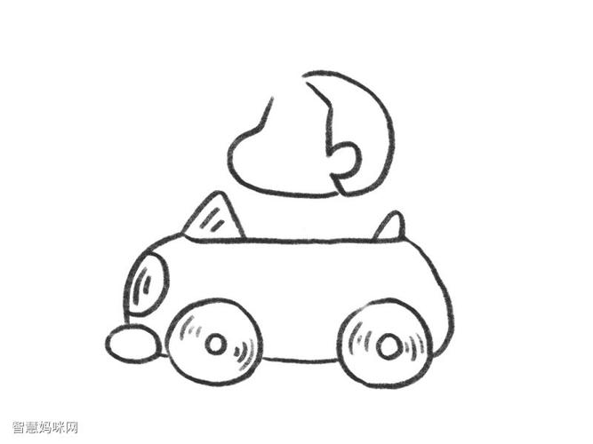 蜡笔小新开车简笔画画法步骤