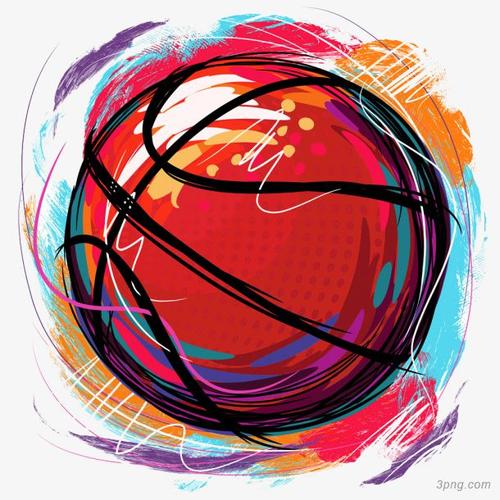 手绘篮球png素材透明免抠图片-装饰效果-三元素3png.com