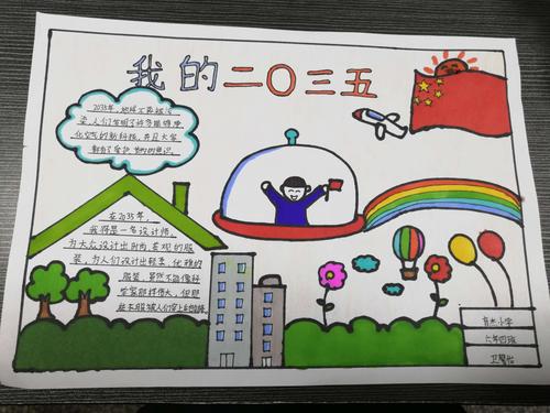 手中笔绘出美好未来 ——育杰小学六年四班"畅想我的2035"手抄报作品