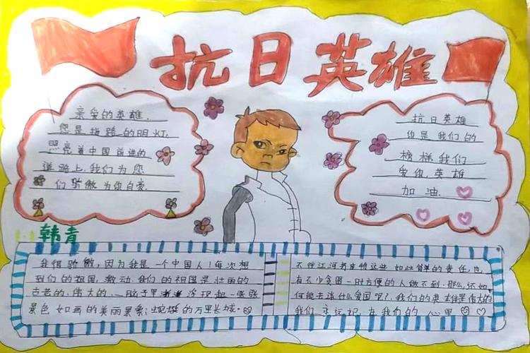 光华小学 一(1)中队 假期活动"民族英雄故事我来讲"手抄报