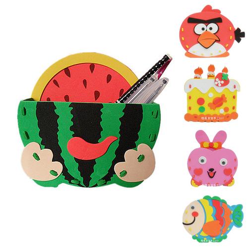 美观实用eva立体粘贴画 diy手工制作 益智儿童玩具 笔筒系列 3岁