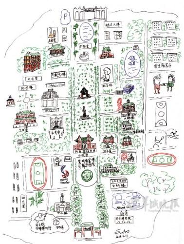 高校手绘地图萌翻网友 童真笔触被夸"有爱"(图)