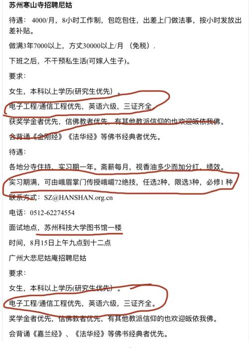 尼姑庵招聘标准